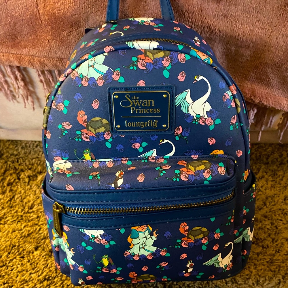 Brand new Swan Princess AOP loungefly bag